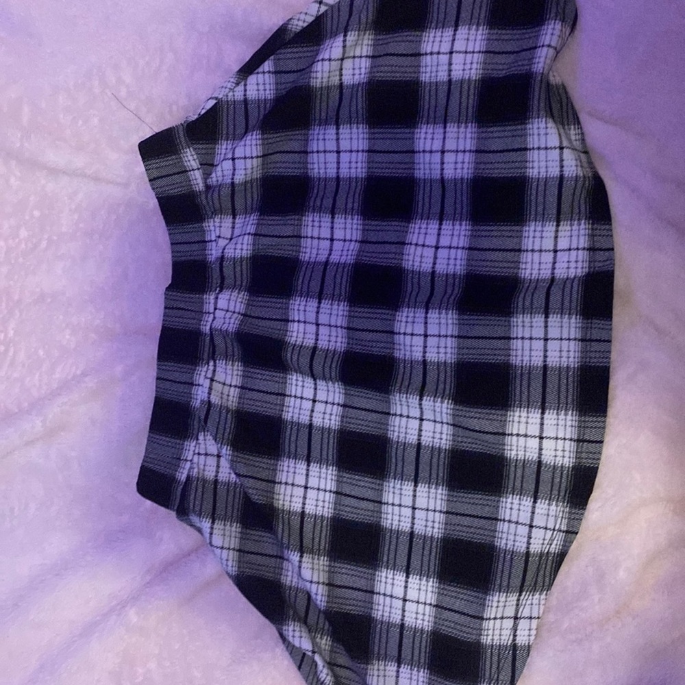 Black and white checkered skirt